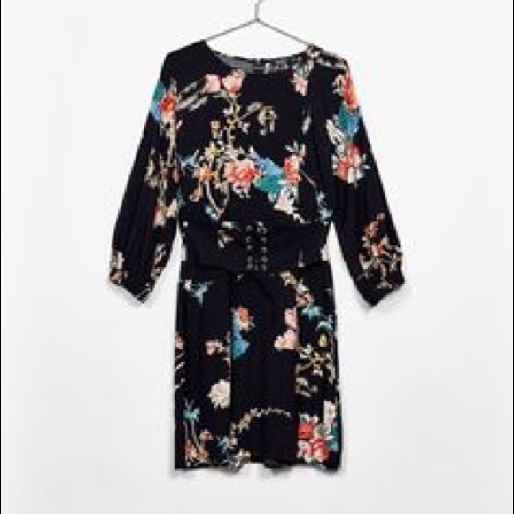 Bershka Dresses Sold Nwt Bershka Corseted Printed Floral Poshmark